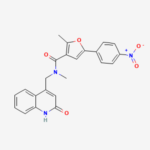 molecular formula C23H19N3O5 B2695021 N-[(2-羟基喹啉-4-基)甲基]-N,2-二甲基-5-(4-硝基苯基)呋喃-3-甲酰胺 CAS No. 895827-31-3