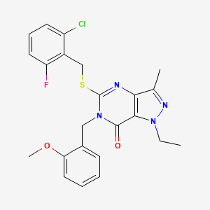 5-((2-chloro-6-fluorobenzyl)thio)-1-ethyl-6-(2-methoxybenzyl)-3-methyl-1H-pyrazolo[4,3-d]pyrimidin-7(6H)-one