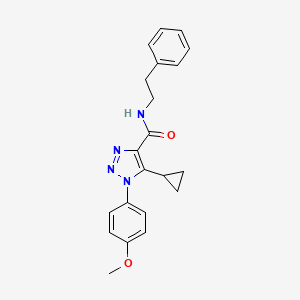 molecular formula C21H22N4O2 B2695027 5-cyclopropyl-1-(4-methoxyphenyl)-N-(2-phenylethyl)-1H-1,2,3-triazole-4-carboxamide CAS No. 954280-08-1