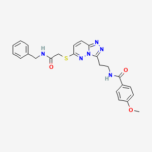 molecular formula C24H24N6O3S B2695033 N-(2-(6-((2-(benzylamino)-2-oxoethyl)thio)-[1,2,4]triazolo[4,3-b]pyridazin-3-yl)ethyl)-4-methoxybenzamide CAS No. 872996-08-2