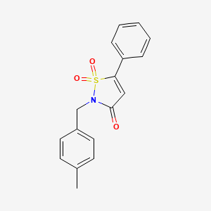 molecular formula C17H15NO3S B2695034 2-[(4-Methylphenyl)methyl]-1,1-dioxo-5-phenyl-1,2-thiazol-3-one CAS No. 2375273-42-8