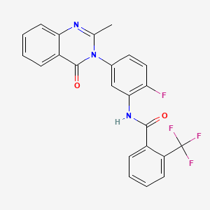 molecular formula C23H15F4N3O2 B2695041 N-(2-fluoro-5-(2-methyl-4-oxoquinazolin-3(4H)-yl)phenyl)-2-(trifluoromethyl)benzamide CAS No. 941945-69-3