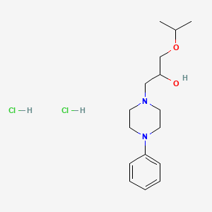 molecular formula C16H28Cl2N2O2 B2695045 1-Isopropoxy-3-(4-phenylpiperazin-1-yl)propan-2-ol dihydrochloride CAS No. 1052404-74-6