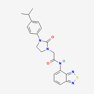 molecular formula C20H21N5O2S B2695049 N-(benzo[c][1,2,5]thiadiazol-4-yl)-2-(3-(4-isopropylphenyl)-2-oxoimidazolidin-1-yl)acetamide CAS No. 1324349-63-4