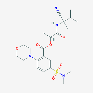 1-[(1-Cyano-1,2-dimethylpropyl)carbamoyl]ethyl 5-(dimethylsulfamoyl)-2-(morpholin-4-yl)benzoate