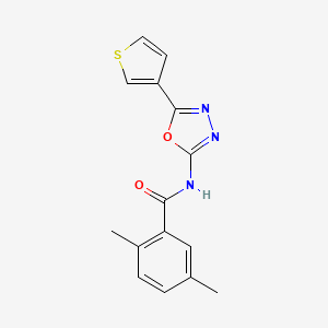 molecular formula C15H13N3O2S B2695055 2,5-dimethyl-N-(5-(thiophen-3-yl)-1,3,4-oxadiazol-2-yl)benzamide CAS No. 1251582-12-3