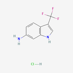 molecular formula C9H8ClF3N2 B2695059 3-(trifluoromethyl)-1H-indol-6-amine hydrochloride CAS No. 1132668-54-2; 2007921-17-5