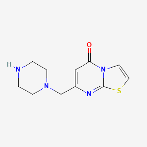 molecular formula C11H14N4OS B2695060 7-(piperazin-1-ylmethyl)-5H-[1,3]thiazolo[3,2-a]pyrimidin-5-one CAS No. 278614-87-2