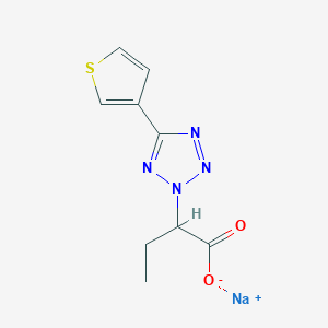 molecular formula C9H9N4NaO2S B2695065 钠 2-[5-(噻吩-3-基)-2H-1,2,3,4-四唑-2-基]丁酸酯 CAS No. 1171875-84-5