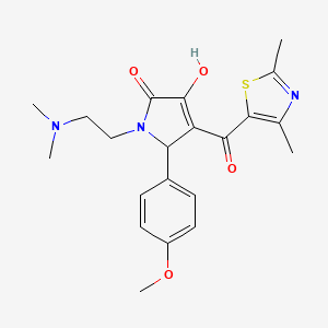 molecular formula C21H25N3O4S B2695074 1-(2-(二甲胺)乙基)-4-(2,4-二甲基噻唑-5-甲酰)-3-羟基-5-(4-甲氧基苯基)-1H-吡咯-2(5H)-酮 CAS No. 627822-66-6