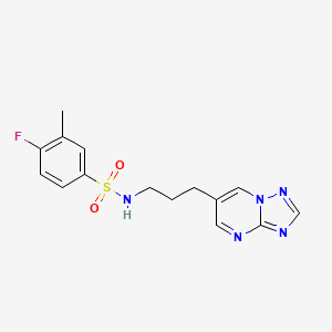 N-(3-([1,2,4]triazolo[1,5-a]pyrimidin-6-yl)propyl)-4-fluoro-3-methylbenzenesulfonamide