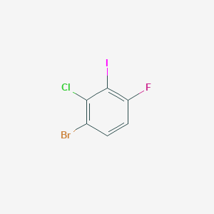 molecular formula C6H2BrClFI B2695091 3-Bromo-2-chloro-6-fluoroiodobenzene CAS No. 1820649-92-0