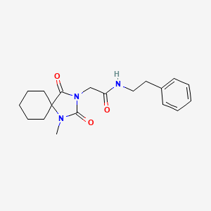 molecular formula C19H25N3O3 B2695094 2-(1-methyl-2,4-dioxo-1,3-diazaspiro[4.5]decan-3-yl)-N-phenethylacetamide CAS No. 942034-09-5