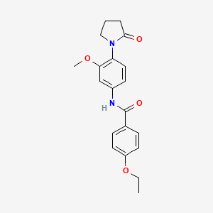 molecular formula C20H22N2O4 B2695100 4-ethoxy-N-(3-methoxy-4-(2-oxopyrrolidin-1-yl)phenyl)benzamide CAS No. 941933-57-9