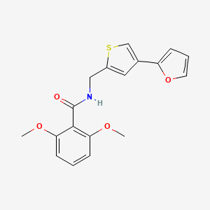 molecular formula C18H17NO4S B2695101 N-[[4-(Furan-2-yl)thiophen-2-yl]methyl]-2,6-dimethoxybenzamide CAS No. 2380062-72-4