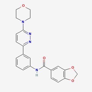 molecular formula C22H20N4O4 B2695102 N-(3-(6-吗啉吡啶-3-基)苯基)苯并[d][1,3]二噁杂环庚烷-5-羧酰胺 CAS No. 899953-26-5