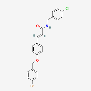 molecular formula C23H19BrClNO2 B2695106 (E)-3-{4-[(4-bromobenzyl)oxy]phenyl}-N-(4-chlorobenzyl)-2-propenamide CAS No. 477889-47-7