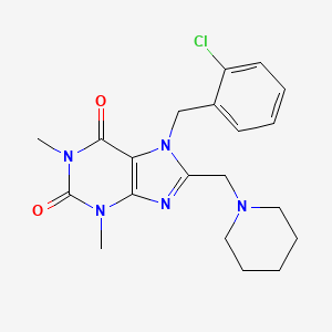 molecular formula C20H24ClN5O2 B2695108 7-(2-chlorobenzyl)-1,3-dimethyl-8-(piperidin-1-ylmethyl)-3,7-dihydro-1H-purine-2,6-dione CAS No. 797028-25-2