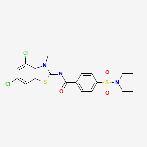 molecular formula C19H19Cl2N3O3S2 B2695111 (Z)-N-(4,6-二氯-3-甲基苯并[d]噻唑-2(3H)-基亚甲基)-4-(N,N-二乙基磺酰基)苯甲酰胺 CAS No. 851080-36-9