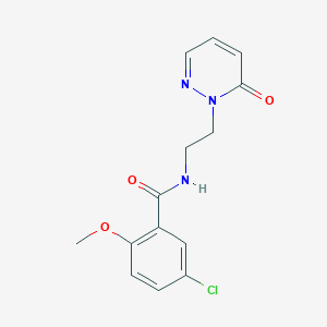 molecular formula C14H14ClN3O3 B2695115 5-chloro-2-methoxy-N-(2-(6-oxopyridazin-1(6H)-yl)ethyl)benzamide CAS No. 1021218-98-3