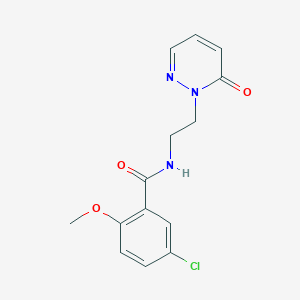 molecular formula C14H14ClN3O3 B2695115 5-氯-2-甲氧基-N-(2-(6-氧代吡啶并[1,6]噻二唑-1(6H)-基)乙基)苯甲酰胺 CAS No. 1021218-98-3