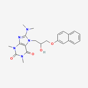 molecular formula C22H25N5O4 B2695116 8-(二甲基氨基)-7-(2-羟基-3-(萘-2-基氧基)丙基)-1,3-二甲基-1H-嘧啶-2,6(3H,7H)-二酮 CAS No. 1105244-47-0