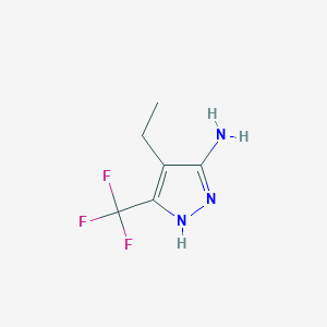 molecular formula C6H8F3N3 B2695123 4-ethyl-3-(trifluoromethyl)-1H-pyrazol-5-amine CAS No. 2156726-16-6