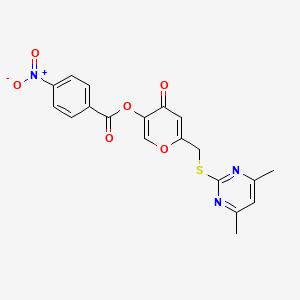 6-{[(4,6-dimethylpyrimidin-2-yl)sulfanyl]methyl}-4-oxo-4H-pyran-3-yl 4-nitrobenzoate