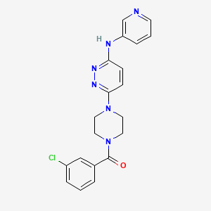 molecular formula C20H19ClN6O B2695125 (3-Chlorophenyl)(4-(6-(pyridin-3-ylamino)pyridazin-3-yl)piperazin-1-yl)methanone CAS No. 1021224-05-4