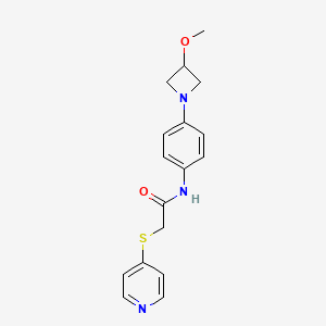 molecular formula C17H19N3O2S B2695127 N-(4-(3-methoxyazetidin-1-yl)phenyl)-2-(pyridin-4-ylthio)acetamide CAS No. 2034523-87-8