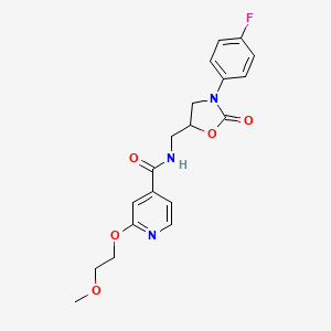 N-((3-(4-fluorophenyl)-2-oxooxazolidin-5-yl)methyl)-2-(2-methoxyethoxy)isonicotinamide