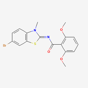 N-(6-bromo-3-methyl-1,3-benzothiazol-2-ylidene)-2,6-dimethoxybenzamide