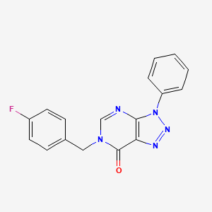 molecular formula C17H12FN5O B2695148 6-[(4-Fluorophenyl)methyl]-3-phenyltriazolo[4,5-d]pyrimidin-7-one CAS No. 892478-91-0