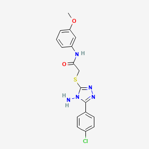 molecular formula C17H16ClN5O2S B2695154 2-((4-amino-5-(4-chlorophenyl)-4H-1,2,4-triazol-3-yl)thio)-N-(3-methoxyphenyl)acetamide CAS No. 840510-70-5