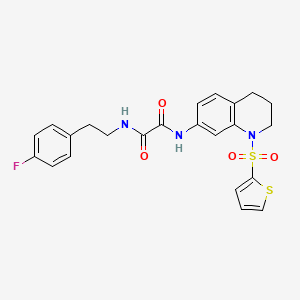 molecular formula C23H22FN3O4S2 B2695163 N1-(4-fluorophenethyl)-N2-(1-(thiophen-2-ylsulfonyl)-1,2,3,4-tetrahydroquinolin-7-yl)oxalamide CAS No. 898448-25-4