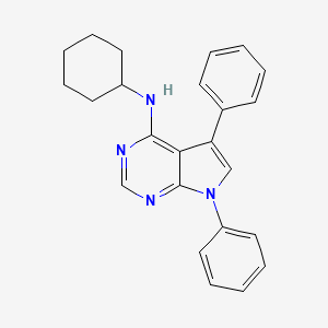 molecular formula C24H24N4 B2695165 N-cyclohexyl-5,7-diphenyl-7H-pyrrolo[2,3-d]pyrimidin-4-amine CAS No. 477225-99-3