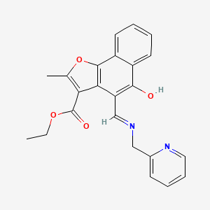 molecular formula C23H20N2O4 B2695166 (Z)-ethyl 2-methyl-5-oxo-4-(((pyridin-2-ylmethyl)amino)methylene)-4,5-dihydronaphtho[1,2-b]furan-3-carboxylate CAS No. 1164461-93-1