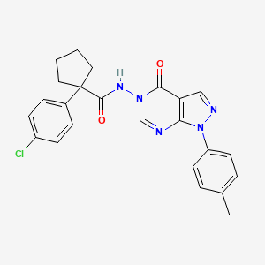 molecular formula C24H22ClN5O2 B2695167 1-(4-chlorophenyl)-N-(4-oxo-1-(p-tolyl)-1H-pyrazolo[3,4-d]pyrimidin-5(4H)-yl)cyclopentanecarboxamide CAS No. 899737-59-8