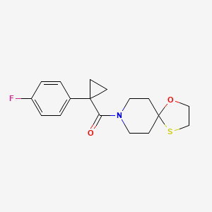 molecular formula C17H20FNO2S B2695168 (1-(4-Fluorophenyl)cyclopropyl)(1-oxa-4-thia-8-azaspiro[4.5]decan-8-yl)methanone CAS No. 1351597-58-4