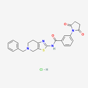 molecular formula C24H23ClN4O3S B2695171 N-(5-benzyl-4,5,6,7-tetrahydrothiazolo[5,4-c]pyridin-2-yl)-3-(2,5-dioxopyrrolidin-1-yl)benzamide hydrochloride CAS No. 1189650-77-8