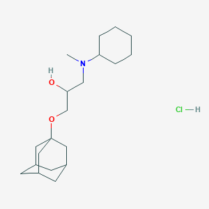 molecular formula C20H36ClNO2 B2695173 1-((3s,5s,7s)-金刚烷-1-氧基)-3-(环己基(甲基)氨基)丙醇盐酸盐 CAS No. 1215368-28-7