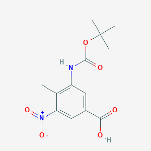 molecular formula C13H16N2O6 B2695179 4-Methyl-3-[(2-methylpropan-2-yl)oxycarbonylamino]-5-nitrobenzoic acid CAS No. 2248393-41-9