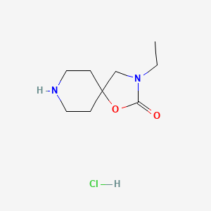molecular formula C9H17ClN2O2 B2695180 3-Ethyl-1-oxa-3,8-diazaspiro[4.5]decan-2-one hydrochloride CAS No. 1896915-28-8