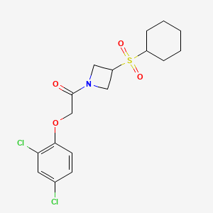 molecular formula C17H21Cl2NO4S B2695183 1-(3-(Cyclohexylsulfonyl)azetidin-1-yl)-2-(2,4-dichlorophenoxy)ethanone CAS No. 1448064-49-0