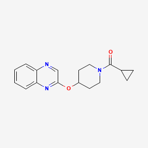 molecular formula C17H19N3O2 B2695186 Cyclopropyl(4-(quinoxalin-2-yloxy)piperidin-1-yl)methanone CAS No. 1705799-84-3