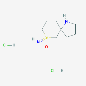 molecular formula C8H18Cl2N2OS B2695187 9-Imino-9lambda6-thia-1-azaspiro[4.5]decane 9-oxide;dihydrochloride CAS No. 2361645-72-7