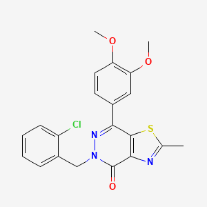 molecular formula C21H18ClN3O3S B2695199 5-(2-chlorobenzyl)-7-(3,4-dimethoxyphenyl)-2-methylthiazolo[4,5-d]pyridazin-4(5H)-one CAS No. 941949-93-5