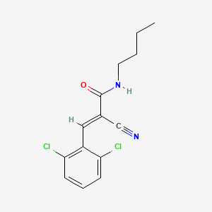 (E)-N-butyl-2-cyano-3-(2,6-dichlorophenyl)prop-2-enamide