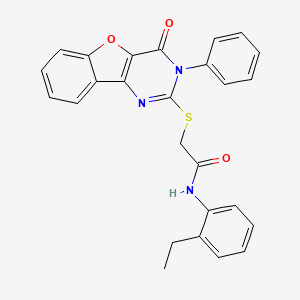 N-(2-ethylphenyl)-2-[(4-oxo-3-phenyl-3,4-dihydro[1]benzofuro[3,2-d]pyrimidin-2-yl)thio]acetamide