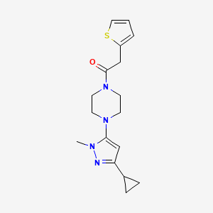 1-(4-(3-cyclopropyl-1-methyl-1H-pyrazol-5-yl)piperazin-1-yl)-2-(thiophen-2-yl)ethanone